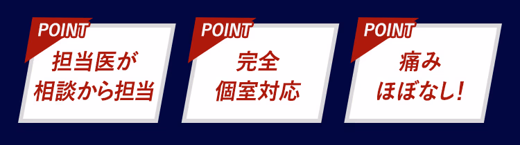 担当医が相談から担当｜完全個室対応｜痛みほほなし！