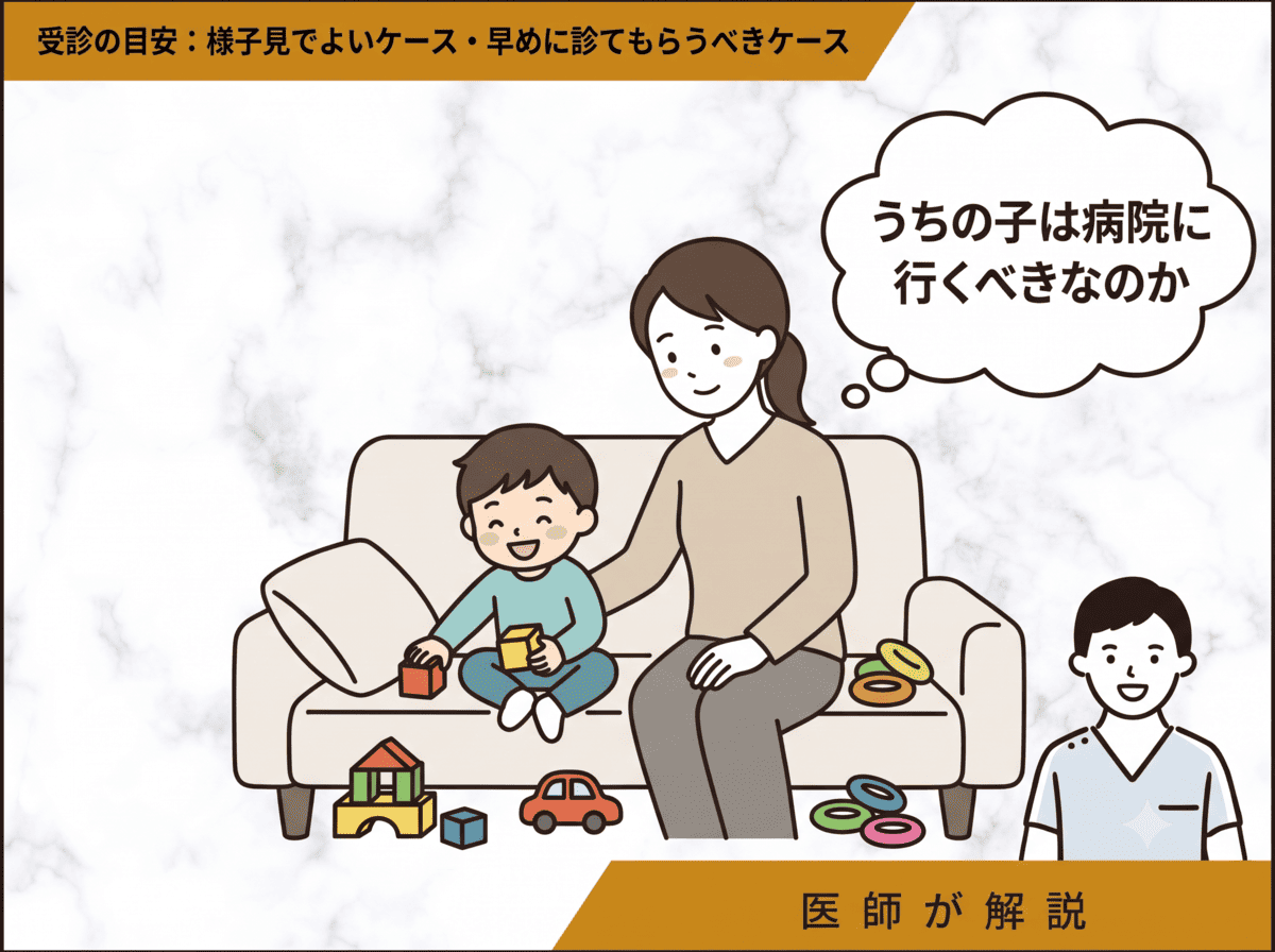 受診の目安：様子見でよいケース・早めに診てもらうべきケース
