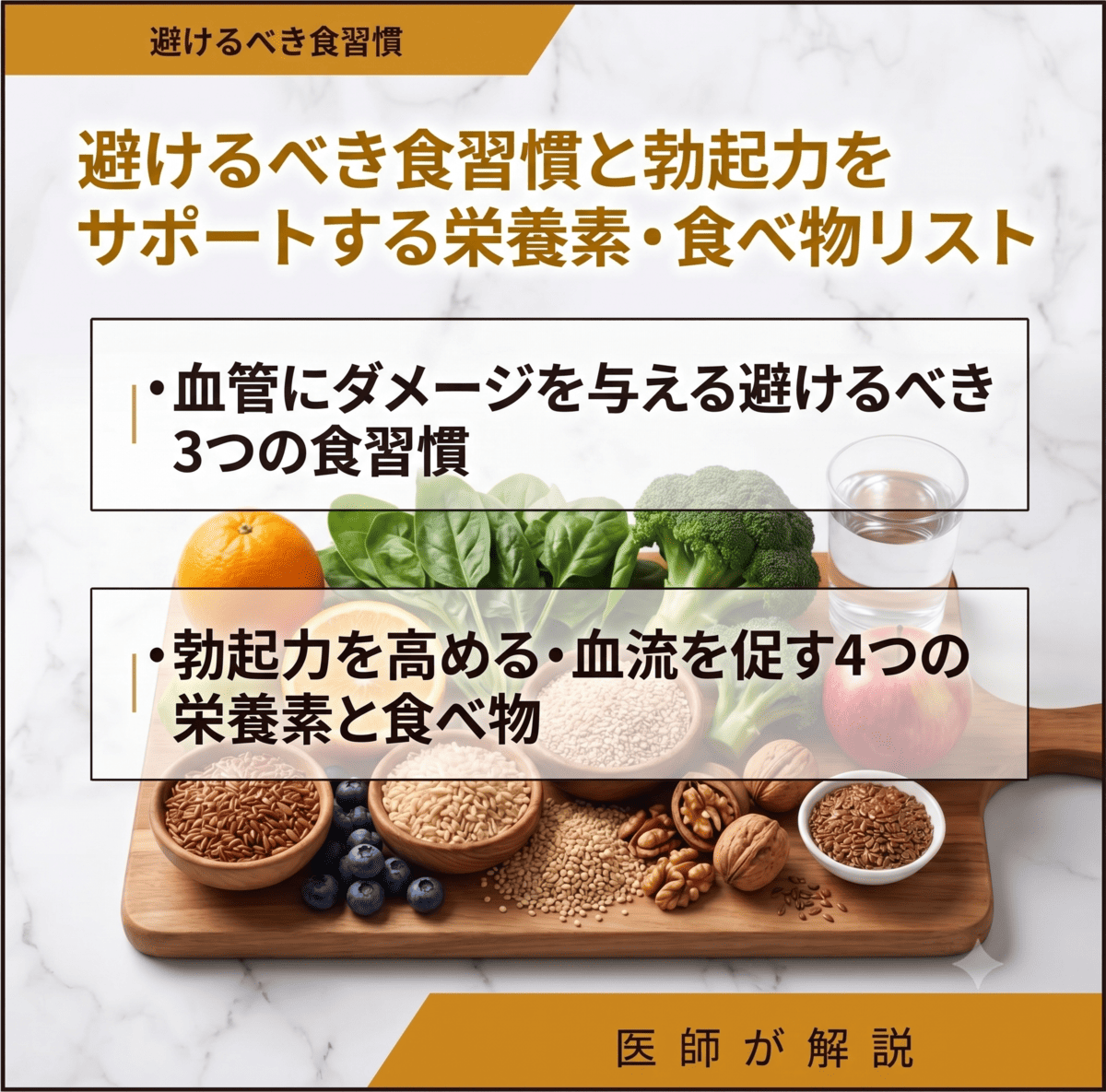 【EDと食生活】避けるべき食習慣と勃起力をサポートする栄養素・食べ物リスト