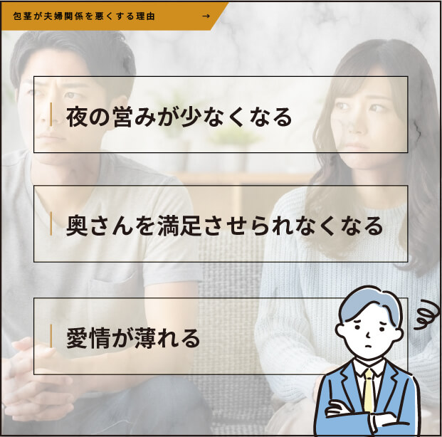 包茎が夫婦関係を悪くする理由