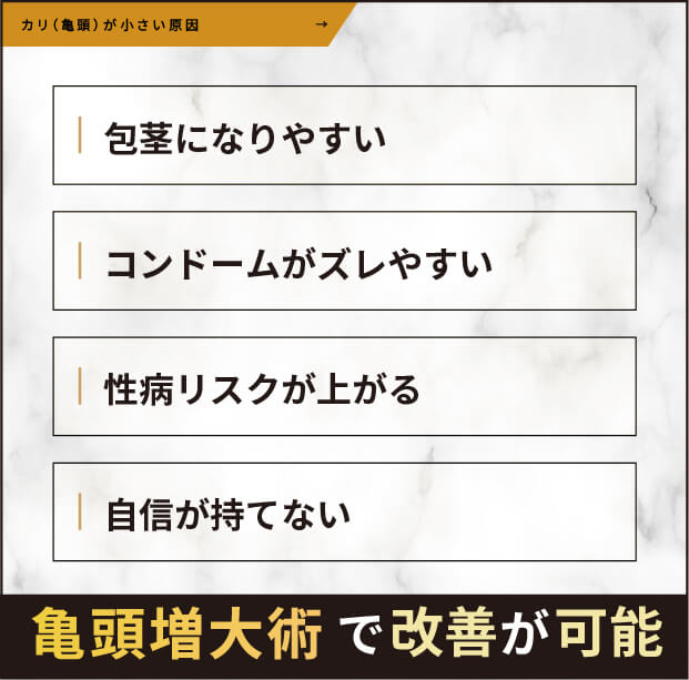 亀頭が小さいデメリット