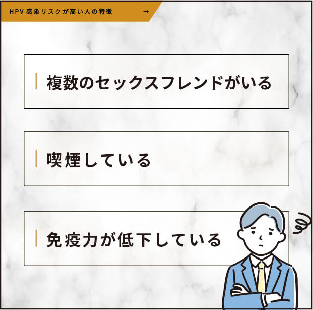 HPV（ヒトピロマーウィルス）感染リスクが高い人の特徴
